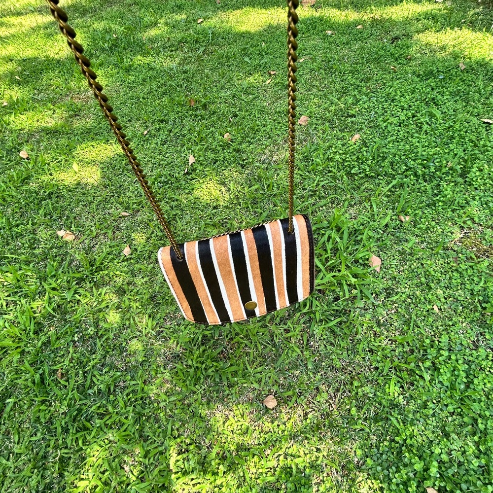 Madewell Striped Mini Bag in Tan, Black, and White - Picture 2 of 9